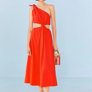 Farm Rio Knot Midi Dress Red - Sz XL